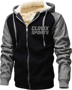 Heavyweight Mens Zip Up Hoodie DTG Print Custom Logo Thermal Fleece <b>Lined</b> Winter <b>Coat</b> Custom Streetwear Wholesale OEM ODM - Product Image 2