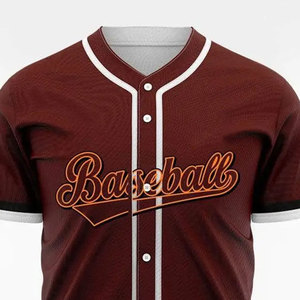 Sports Wear Custom Button Closure Top Quality Fabric Made <b>Baseball</b> Jersey Latest Design Men's <b>Baseball</b> Jersey - Product Image 3