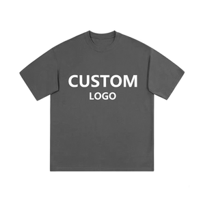 ผู้ผลิตเสื้อผ้าแฟชั่นใหม่ เสื้อยืดโอเวอร์ไซส์ทรงครอปสำหรับผู้ชาย น้ำหนัก 210 กรัม แห้งเร็ว เป็นมิตรกับสิ่งแวดล้อม ป้องกันการเป็นขุย ระบายอากาศได้ดี - Product Image 1
