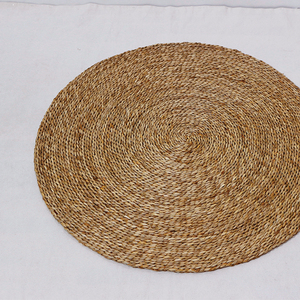 <b>Round</b> Braided Seagrass <b>Placemat</b> Natural Color Machine Washable Traditional Style Thin Home Use - Product Image 6