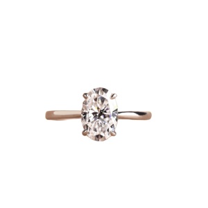 Anillo de compromiso Oval Lab Grown Diamond: Tulip Solitaire, oro blanco de 14K - Product Image 1