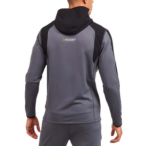 Ensemble de survêtement en polaire gris uni à capuche pour homme Husky, longueur intégrale, 350 GSM, sweat-shirt et pantalon en polyester, fermeture à cordon, impression de logo - Product Image 6
