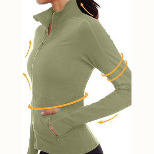 High Stretch Knit <b>Women's</b> Training <b>Jacket</b> Fitness <b>Jacket</b> <b>Women</b> Full zip Yoga Training Custom Clothing Factory Custom Activewear - Product Image 5