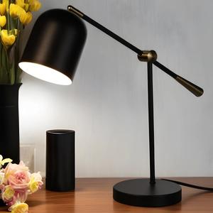 Lámpara de Mesa Negra Pulida Clásica con Pantalla de Tambor, Elegante Solución de Iluminación para Decoración del Hogar - Product Image 1
