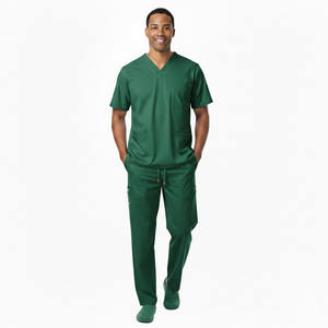 Wholesale Custom Men's Premium Cotton Polyester Scrub <b>Set</b> Twill Fabric Soft Touch Athletic Fit Medical Uniforms Luxury Scrub - Product Image 3