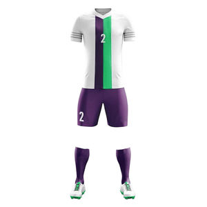ชุดเสื้อฟุตบอลและกางเกงขาสั้นแบบ OEM สั่งทำได้ พร้อมบริการสกรีนลายแบบ Sublimation ชุดฟุตบอลน้ำหนักเบา ระบายเหงื่อได้ดี สำหรับทีมกีฬา - Product Image 2
