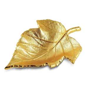 Nordic Gold Metal 2 Tier Leaf Tray Afternoon Tea Cake Stand Dried Fruit Snack <b>Platters</b> Creative Jewelry Organiser Basket - Product Image 5