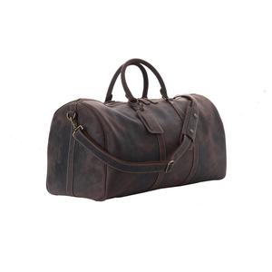 Bolsa de Viaje de Cuero Genuino de Calidad de Exportación, Estilo Vintage, Bolsa de Fin de Semana Unisex, Capacidad de 36-55L, Cierre de Cremallera, Ligera, LDB-0266 - Product Image 1