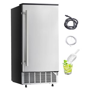 Macchina per il Ghiaccio da Incasso in Acciaio Inox da 80 Libbre/Giorno con Porta Reversibile per Uso Ristorante - Product Image 1