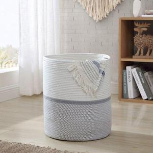 Natural Cotton Eco-Friendly Modern Multifunction <b>Storage</b> <b>Baskets</b> for Living Room Bedroom Office Multi-Purpose Organization - Product Image 1