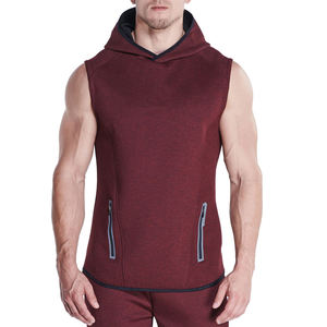Oem Service <b>Men</b> Sleeveless Hooded Tank Top Summer Sleeveless Tops Drawstring <b>Men</b> Clothing Casual Black <b>White</b> <b>Vests</b> Slim Fit - Product Image 1