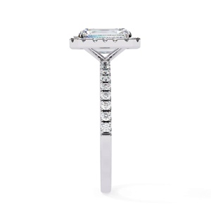 Anillo de Compromiso con Diamante de Corte Radiante, Chapado en Rodio, Estilo Vintage, Certificado IGI, Diamante Cultivado en Laboratorio, Oro de 10K, 14K, 18K, Aniversario, Boda - Product Image 3