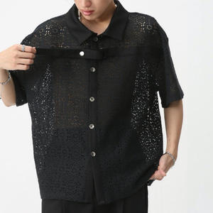 Chemise décontractée texturée en dentelle pour homme, collection été 2026, personnalisable, fabriquée par TRIOTAKE INDUSTRY - Product Image 2