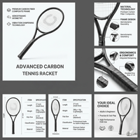 Raquette de tennis professionnelle en carbone composite, portable, écologique, en polyester, haute résistance, durable, pour l'entraînement des adultes et des enfants