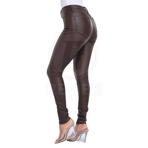 Leggings en cuir chics pour femmes, coupe ajustée, taille mi-haute, respirants, design flexible, tenue décontractée, longueur intégrale, personnalisables, toutes saisons - Product Image 5