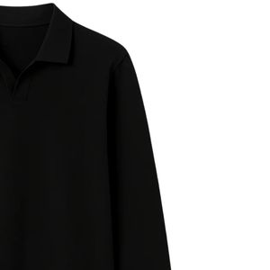 เสื้อโปโลแขนยาวคอวี แบรนด์ Black Johnny แบบมีซี่โครง  สำหรับผู้ชาย คุณภาพสูง ไม่มีกระดุม  ถักทออย่างดี สไตล์ลำลอง ทรงเข้ารูป - Product Image 5