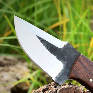 Couteau à dépecer artisanal en acier carbone forgé 1095, manche en bois de rose, 7 pouces, étui en cuir - Product Image 3