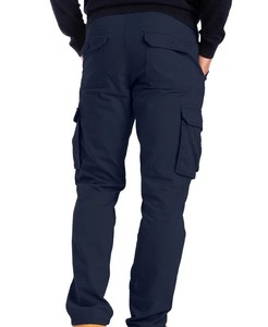 Men's Plain <b>Working</b> Multi-Pocket Strong Canvas <b>Cargo</b> Trousers with Drawstring Closure Elastic Waist Lightweight Design - Product Image 4