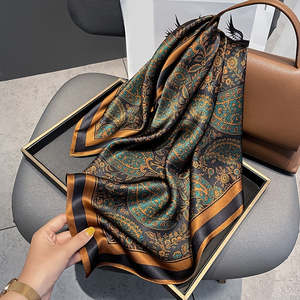 <b>Silk</b> Bandana Digital Printed <b>Square</b> <b>Scarf</b> Summer Spring Fashion Accessory Gift Promotion Elegant Multi-Functional - Product Image 3