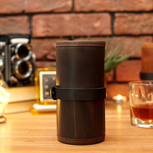 Estuche de Viaje para Relojes de Cuero Vintage, Organizador de Relojes para Hombre, Estuche de Almacenamiento Compacto, Personalizado con Grabado en Relieve, Precio al por Mayor - Product Image 4