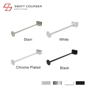 ที่แขวนผ้าทำจากโลหะชุบโครเมียมพร้อมปลายแผ่นดิสก์ตะขอแขวนเสื้อผ้าทรงสี่เหลี่ยมสำหรับจัดแสดงและขายปลีกสำหรับหน้าร้าน - Product Image 6