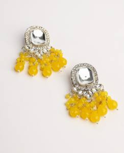 Pendientes de Araña de Lujo en Color Amarillo Pastel con Cuentas, Hechos a Mano, de Aleación de Zinc Chapada en Oro, Joyería Étnica Tradicional para Bodas, para Mujer - Product Image 4