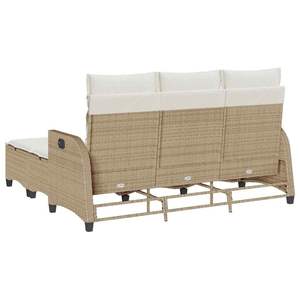 Grand ensemble de canapés de jardin en rotin PE beige avec structure en acier thermolaqué – Mobilier d'extérieur haut de gamme - Product Image 6