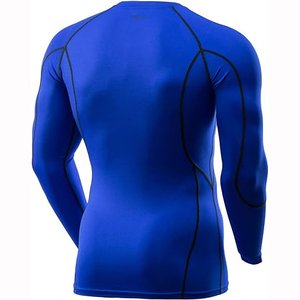 T-shirt de compression unisexe tendance pour homme, à manches longues, noir, pour le fitness, séchage rapide, respirant, décontracté - Product Image 5