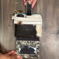 Nouveau design de porte-cartes en cuir de vachette véritable avec logo personnalisé porte-monnaie mince de luxe pour femmes portefeuille avec bracelet rond porte-clés