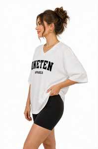 เสื้อยืดผู้หญิง ONE TEN Apparels รุ่นซัมเมอร์ สีกรมท่า ผ้าฝ้ายนุ่ม สวมใส่สบาย แขนสั้น ระบายอากาศได้ดี คุณภาพสูง สามารถสกรีนโลโก้ได้ น้ำหนัก 180 กรัม - Product Image 3