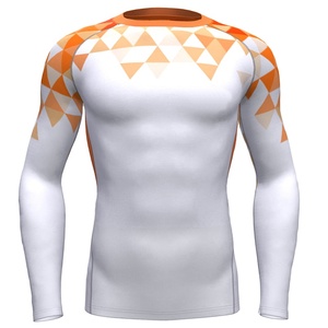 Long Sleeve Custom Sublimation Rash Guard <b>Men</b> BJJ MMA <b>Compression</b> <b>Shirt</b> Quick Dry Breathable Gym Training Fightwear - Product Image 1