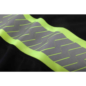 T-shirt de sécurité haute visibilité ANSI Classe 1 à LED clignotantes, noir et jaune, bandes réfléchissantes, manches courtes, vêtement de travail 2026 Harry - Product Image 4