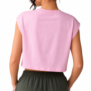 T-shirt court moderne pour femme, décontracté et contemporain, en coton, vêtement de mode élégant, qualité supérieure, style urbain - Product Image 2