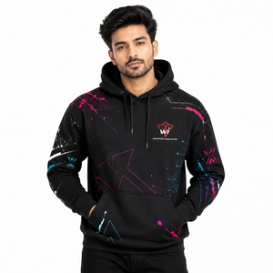 Modern printed cotton fleece sweatshirt Men printed <b>hoodies</b> relaxed fit <b>trendy</b> casual outdoor apparel Men printed <b>hoodies</b> - Product Image 1