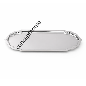 Bandeja Elegante, Sostenible y Ecológica de Metal Plateado, de Grado Comercial, Duradera, para Servir Té y Café en el Hogar o Restaurante - Product Image 6