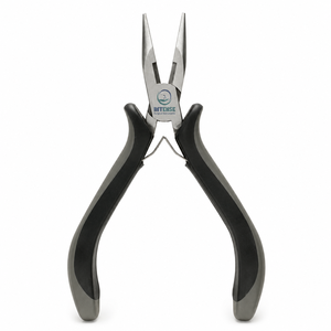 Pince à bec long professionnel en acier inoxydable, pince à bec fin de précision avec ressort et poignée ergonomique - Product Image 1