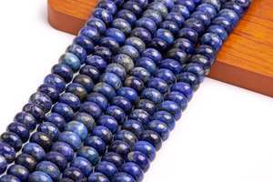 Cuentas sueltas de lapislázuli azul natural en forma de rondel para la fabricación de joyas, pulseras, collares y manualidades. - Product Image 5