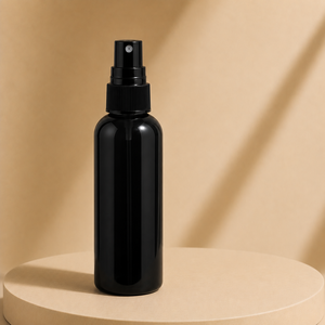 Black Cylinder PET Plastic Bottle With Pump Sprayer <b>For</b> Cosmetic Use - Product Image 1