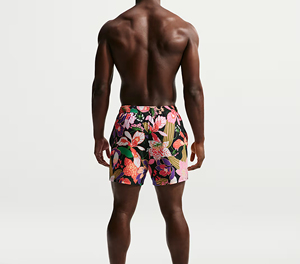 Premium Eco-Friendly Board Shorts with Floral Pattern and Colored Wash for Surfing <b>Swimming</b> & Beach Activities - Product Image 2