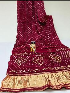 Premium Modal Gajji Silk Bandhej <b>Saree</b> with Royal Ethnic Appeal - Product Image 1