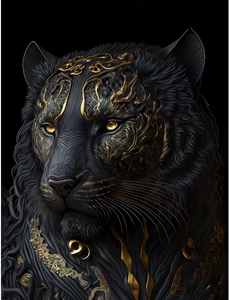 Men s O Neck Short Sleeve Printed T Shirt Black Panther Design Gold Pattern Casual Slim Fit Breathable Front Logo <b>Light</b> weight - Product Image 3