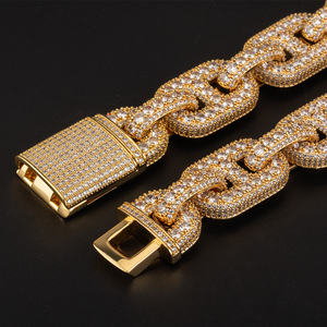 Best Mens Lab Grown Diamond <b>Link</b> Chain Iced Statement Necklace Luxury Gold Tone Bold Designer <b>Jewellery</b> Fashion Gift Modern Look - Product Image 3