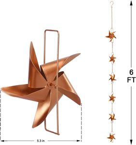 Fabricant OEM : Chaîne de pluie créative en fer avec coupelles suspendues pour jardinage extérieur et présentation esthétique de l'eau de pluie - Product Image 2