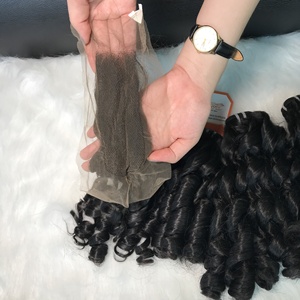 Finger Curly Weft <b>Hair</b> Extensions Remy Vietnamese 100% Human <b>Hair</b> Double Drawn Pure Raw Unprocessed Virgin Raw <b>Hair</b> - Product Image 1