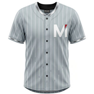 Camiseta de Béisbol Sublimada Personalizada de Alta Calidad, Cuello en V, con Botones, Ropa Deportiva para Entrenamiento en Equipo, Tops que Absorben la Humedad - Product Image 1