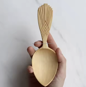 ช้อนส้อมไม้ด้ามยาวแบบผสมช้อนส้อมไม้สุดสร้างสรรค์ช้อนกาแฟชาน้ำตาลบ้านโรงแรมอาหารค่ำ - Product Image 3