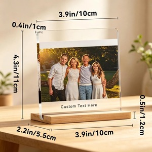Cadre photo rectangulaire en acrylique transparent 4 couleurs, impression UV, incassable, étanche, sur pied, horizontal, pour table, moderne - Product Image 6
