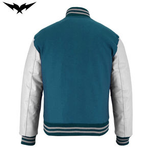 Chaqueta Universitaria de Béisbol Tipo Bomber Personalizada con Bordado, Chaqueta Universitaria de Poliéster para Hombre en Colores Sólidos - Product Image 6