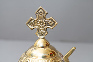 ชุดเต็มของเตาเผาเครื่องหอมอินเดียทำมือ-เตาเผาน้ำหอมไม้จันทน์หอมทองเหลืองสำหรับฤดูใบไม้ร่วง - Product Image 2