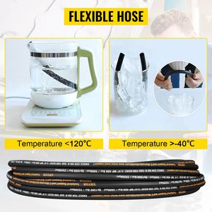Tubo Idraulico in Gomma a Spirale da 1/4 di Pollice x 100 Piedi, 5800 PSI con Doppia Treccia in Filo d'Acciaio ad Alta Resistenza, Componenti per Macchinari - Product Image 3